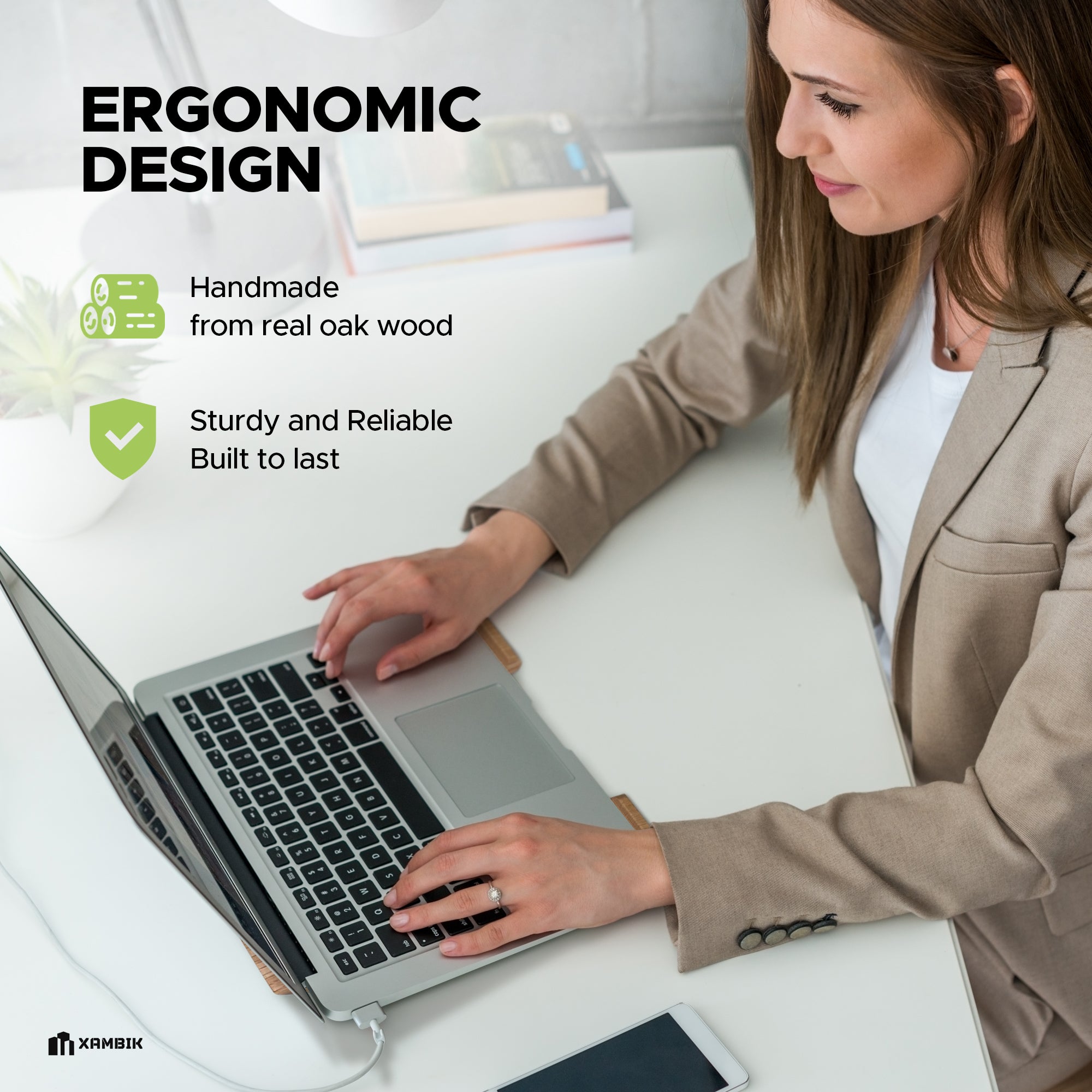 XAMBIK Ergonomic Wood Laptop Stand