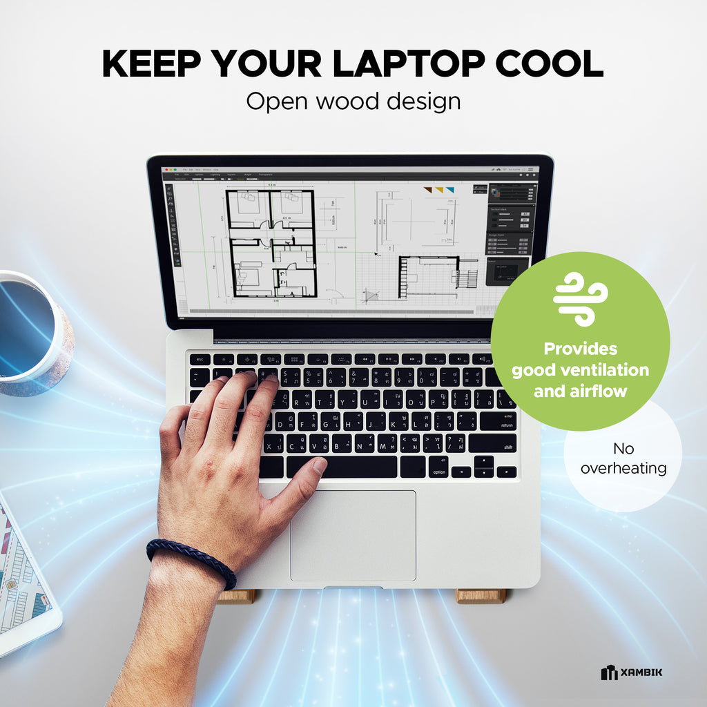 XAMBIK Ergonomic Wood Laptop Stand